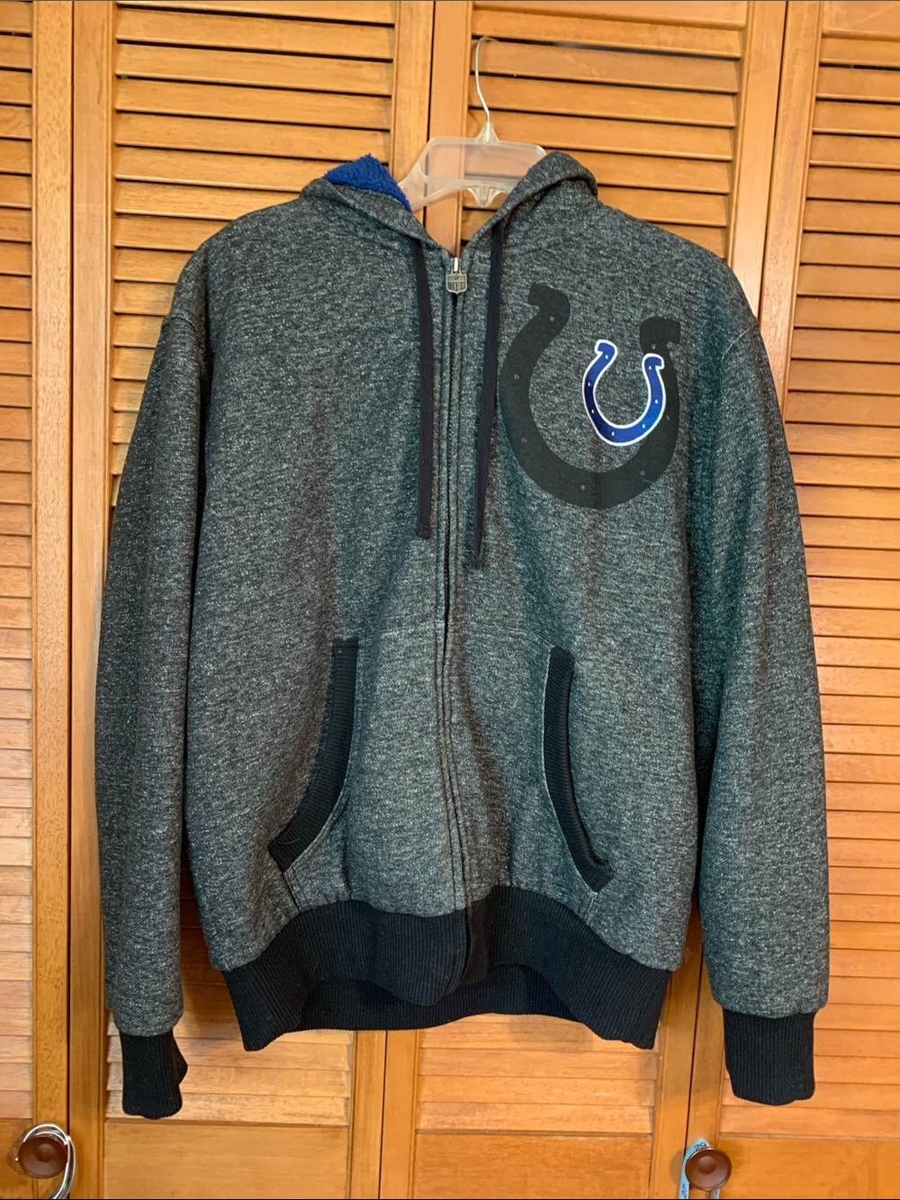 Indianapolis Colts Mens Gray Full-Zip Hoodie Jacket
